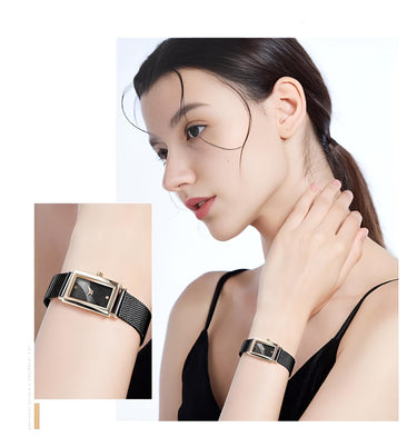 Rectangle Quartz Ladies Watch With Diamond Accents -, Watches , Drestiny , Australia, Black, Canada, Gold, New Zealand, Silver, United Kingdom, United States, Watches, White, Yellow , Drestiny , www.shopdrestiny.com